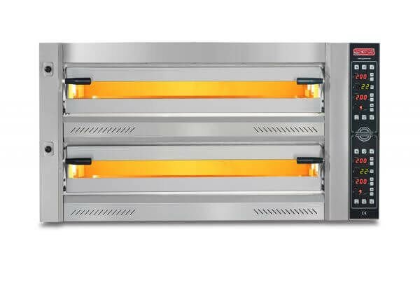 SGS Pizza Fırını, 12 Adet Tava Kapasiteli, Üstten Açılmalı Kapak, Çift Katlı, 16000 W, PZ-10575-DE