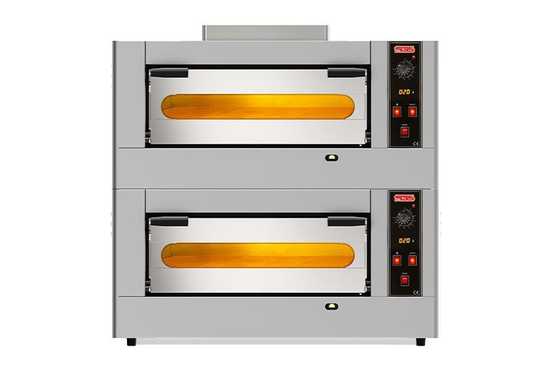 SGS Gazlı Pizza Fırını, Çift Katlı, 9+9 Adet 30 cm Pizza Kapasiteli, 48000 W, PO DOUBLE 9G