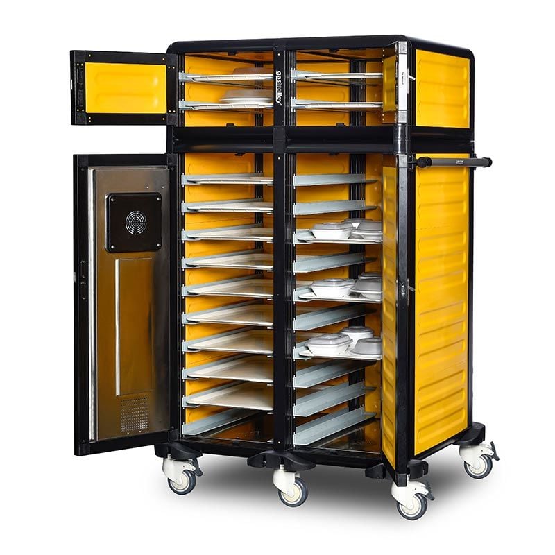 Gastrolley İkili Hastane Sıcak Servis Arabası, Isıtmalı, G.MD.100.25.D