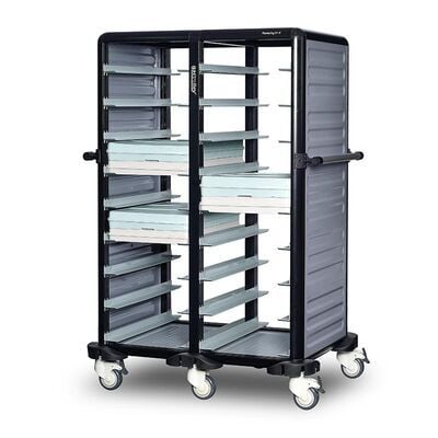 Gastrolley İkili Termo Tepsi Arabası, 2 Yanı+Arka Kapalı, Kapılı G.TT.18.D.4