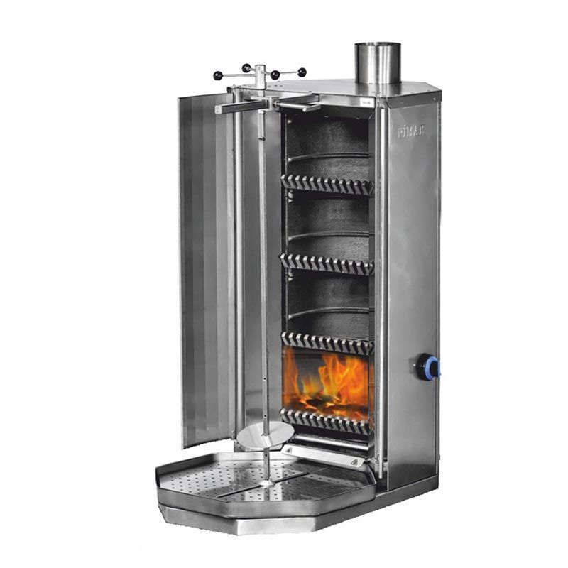 Pimak 4 Radyanlı Alttan Motorlu Kömürlü Döner Makinesi, Lavtaşlı M77-(4L)