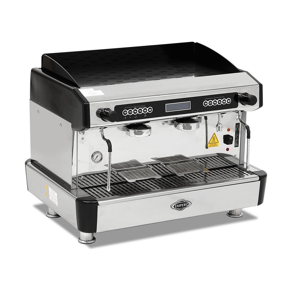 Empero Espresso Kahve Makinesi, Otomatik 2 Gruplu Siyah EMP.CPC.2GB-D