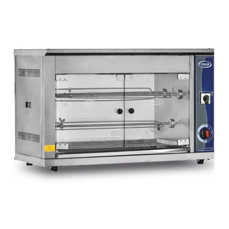 Pimak Set Üstü Piliç Çevirme Makinesi, 12 Piliç Kapasiteli, Elektrikli M003-E