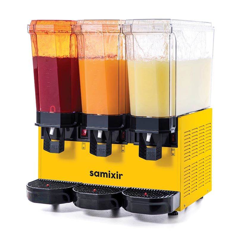 Samixir Triple Klasik Fıskiyeli Soğuk İçecek Dispenseri, 20+20+20 L, Sarı, 60.SSSY