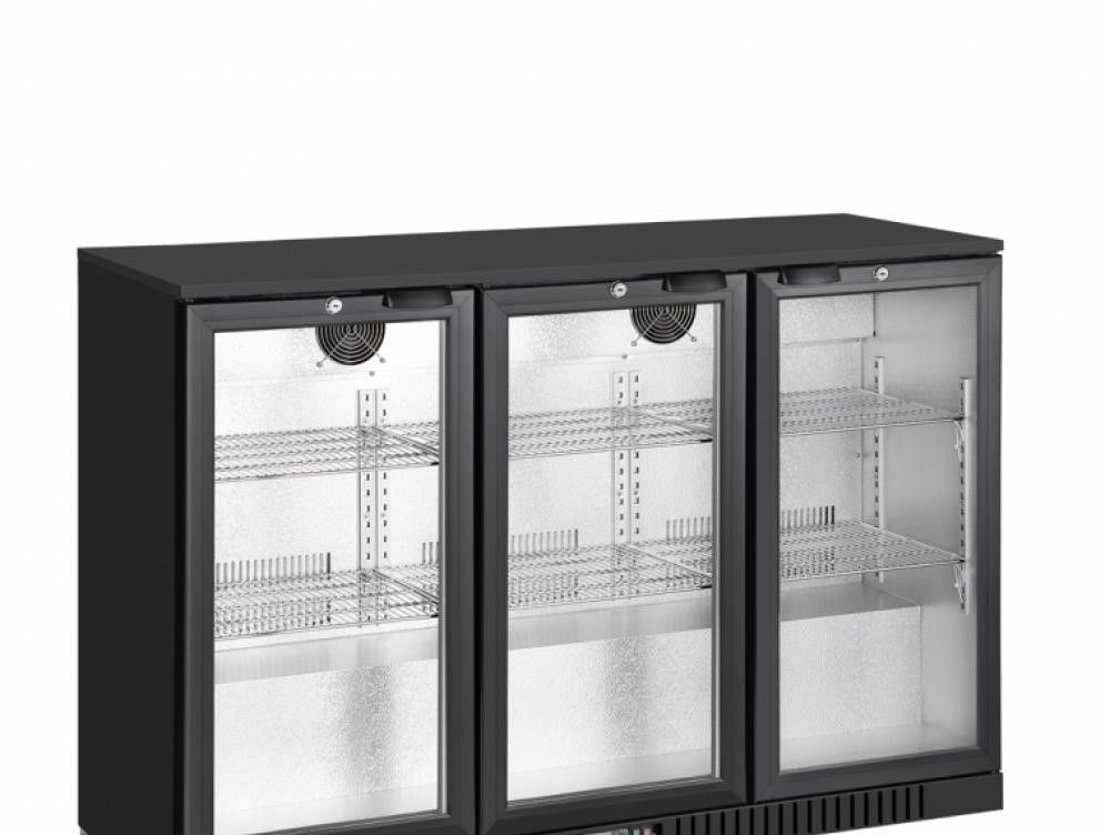 CSAİNOX Bar Arkası Şişe Soğutucu Dolap, 3 Sürgü Kapılı, 310 L, CS.B.350.SK