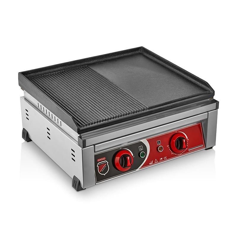 SilverInox Yarı Oluklu Döküm Izgara, 50 cm, Elektrikli, 2150