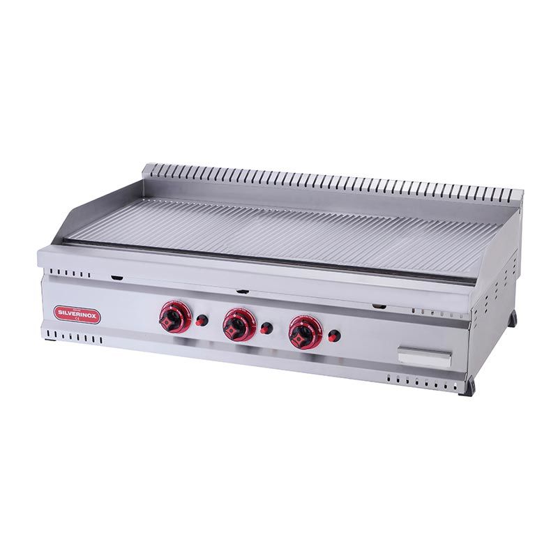 SilverInox 600 Seri Tam Oluklu Izgara, 80x60 cm, Gazlı PG-80-T