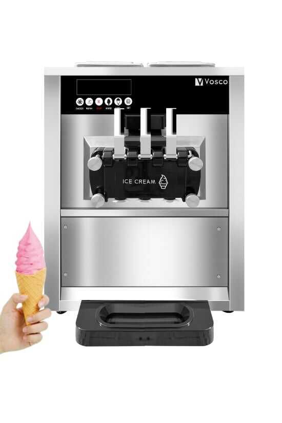 Vosco Pro Silver Soft Dondurma Makinesi Set Üstü Üç Kollu, VXY-PT965S