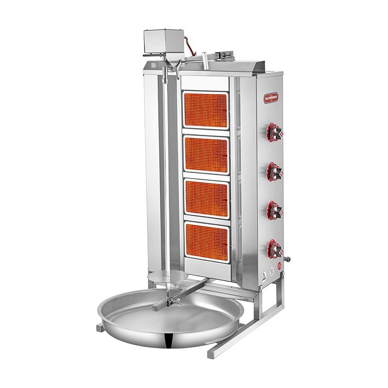 SilverInox Üstten Motorlu Döner Ocağı, 4 Radyanlı, Doğalgazlı Ce, 2166-U4