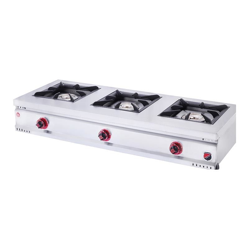SilverInox Set Üstü Midi Ocak, 3 Gözlü, 35x60x25 cm, LPG'li, MD-4G