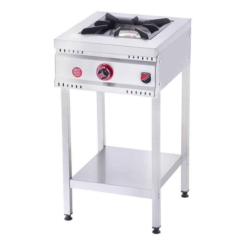 SilverInox 1 Gözlü Taban Raflı Midi Ocak, 50x60x85 cm, Doğalgazlı Ce, TB-1D