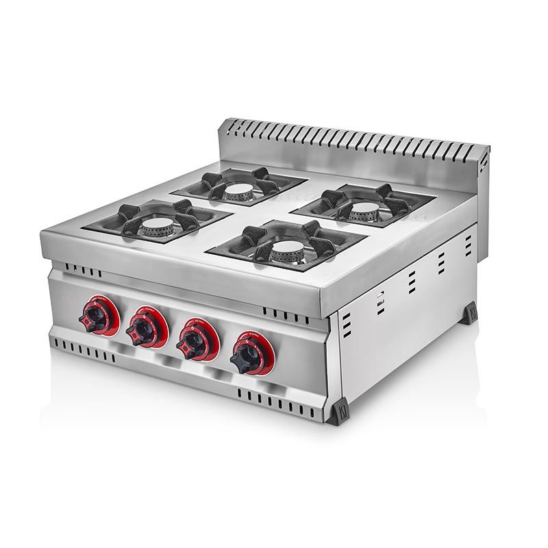 SilverInox Set Üstü 4 Yanışlı Profesyonel Ocak, 55x60x15.5 cm, 2907-PR