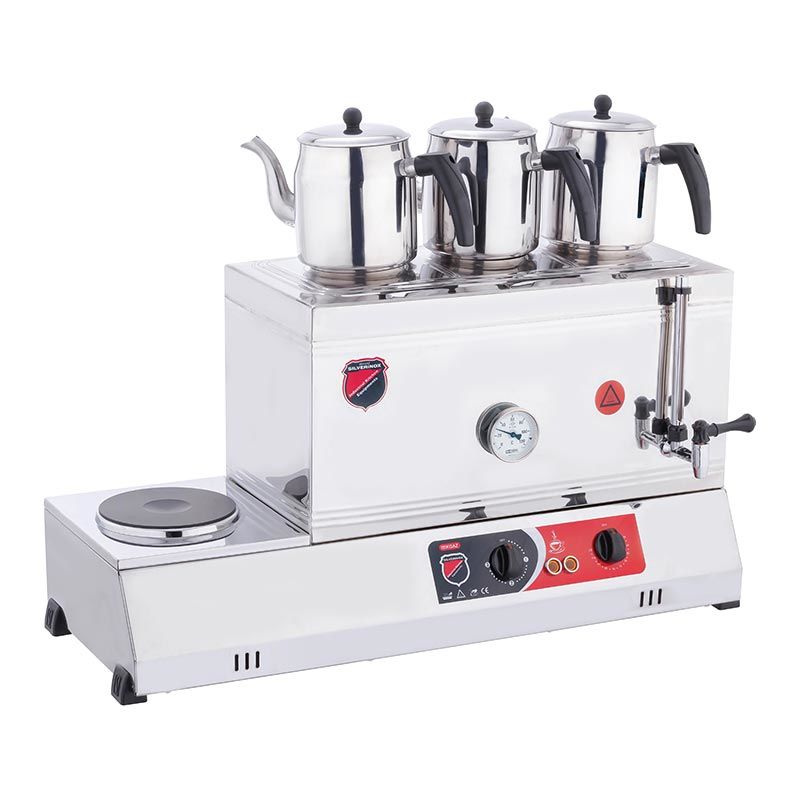 SilverInox 60 Model Kaynaklı Kahveci Takımı, 3 Demlikli, 33 L, Elektrikli, 2082