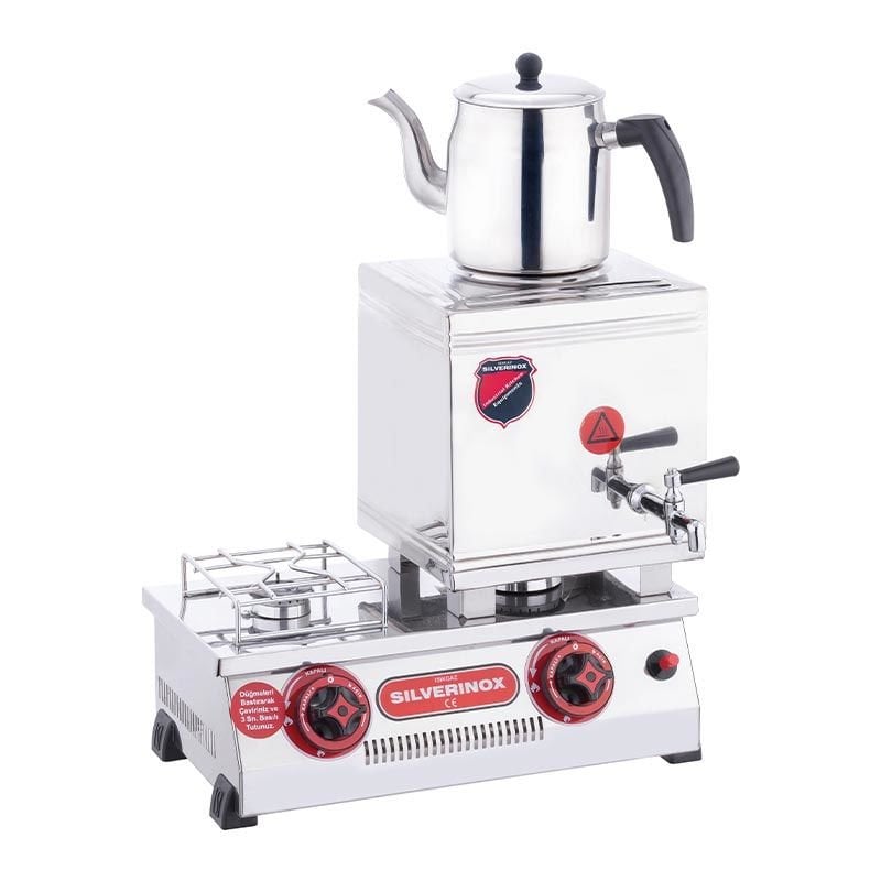 SilverInox 15 Model Kaynaklı LPG'li Çay Ocağı, Çift Taban, 13 L, 2064-1