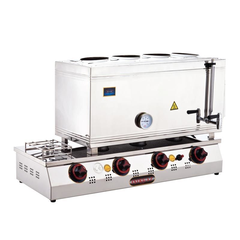 SilverInox 85 Model 4 Demlikli Çay Ocağı Çift Taban, 58 L, LPG′li, 2067