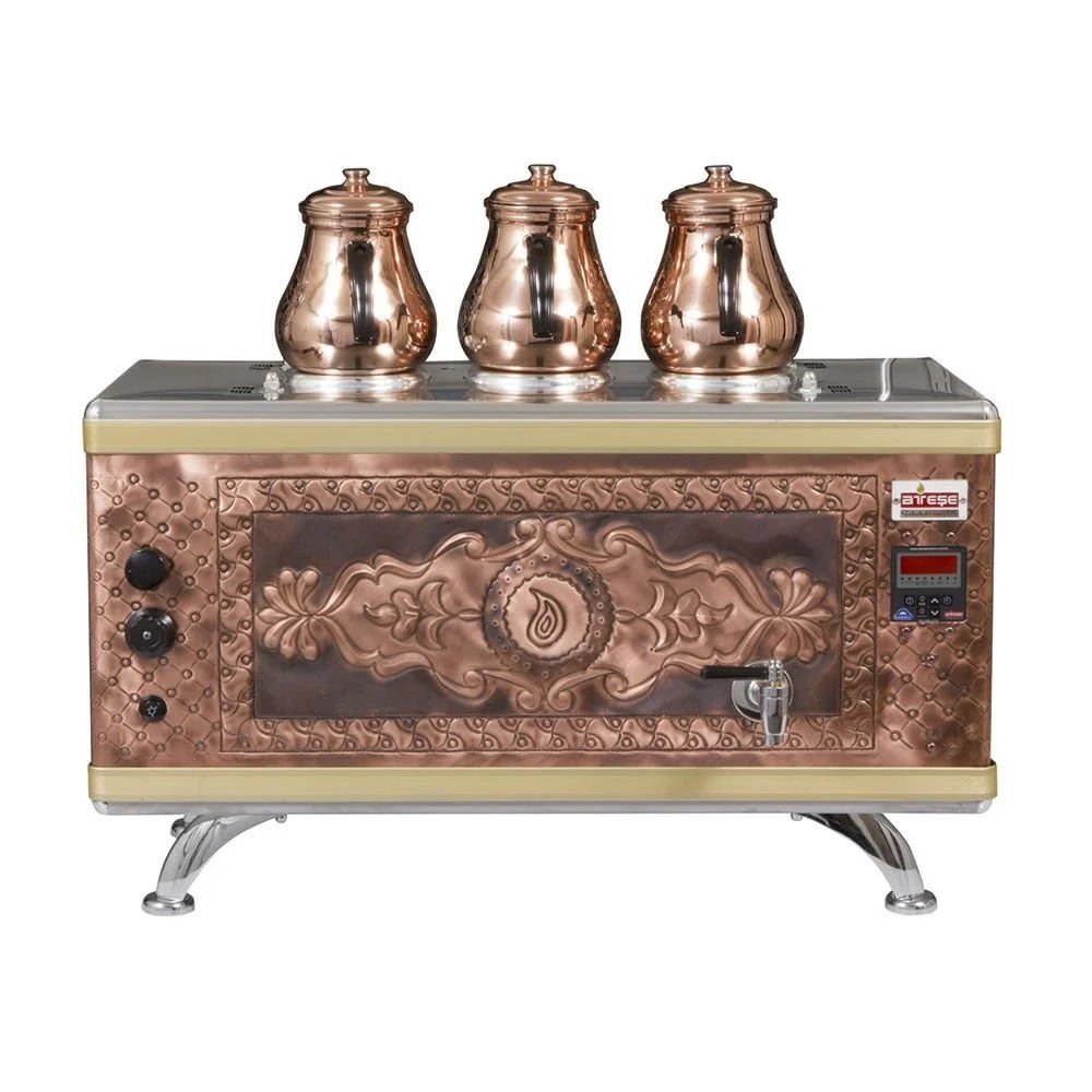 Ateşe Titanium Compact Akıllı Bakır Çay Kazanı - 3 Demlikli, TCAGE03