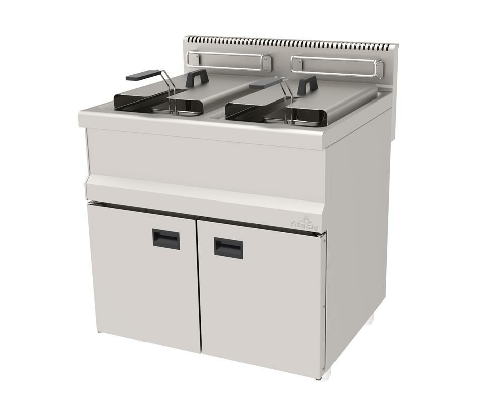 Atalay Gazlı Fritöz Çiftli 22+22 Litre, Dolaplı 80x70x85 Cm AGF-870
