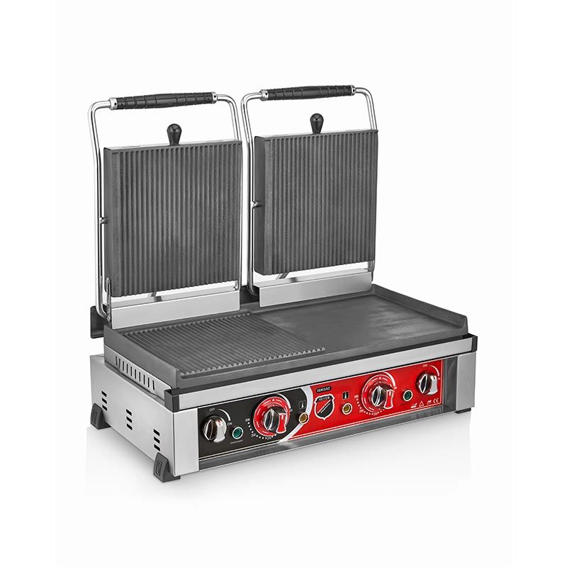 SilverInox Style Çift Kapaklı Tost Makinesi, 20 Dilim, Elektrikli, SS-20D
