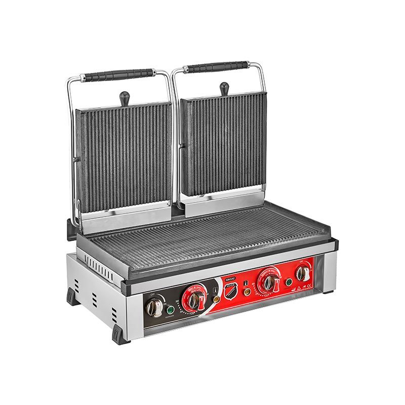 SilverInox Style Çift Kapaklı Hamburger Makinesi, 20 Dilim, Elektrikli, SS-20DH