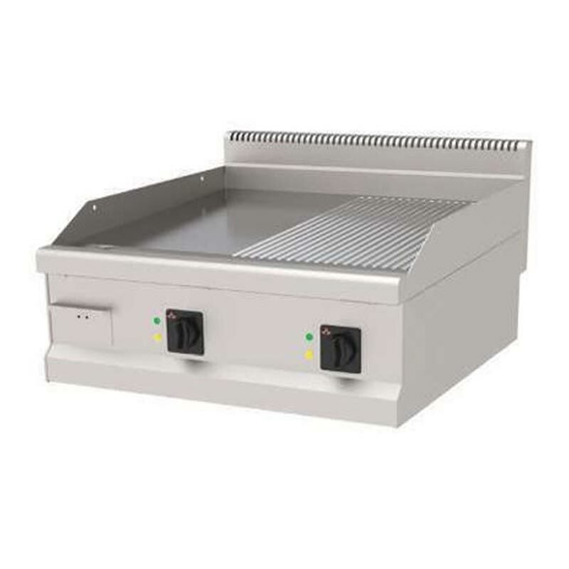 Atalay Yarı Oluklu Pleyt Izgara Elektrikli, Krom Yüzey 80x90x30 Cm AEI-890/ND S CR