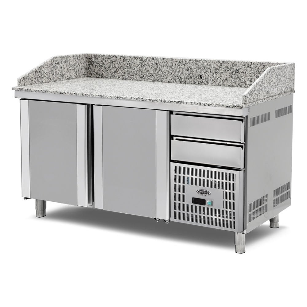 Empero Pizza Hazırlık Buzdolabı Granit Tablalı, 2 Kapılı EMP.160.80.01
