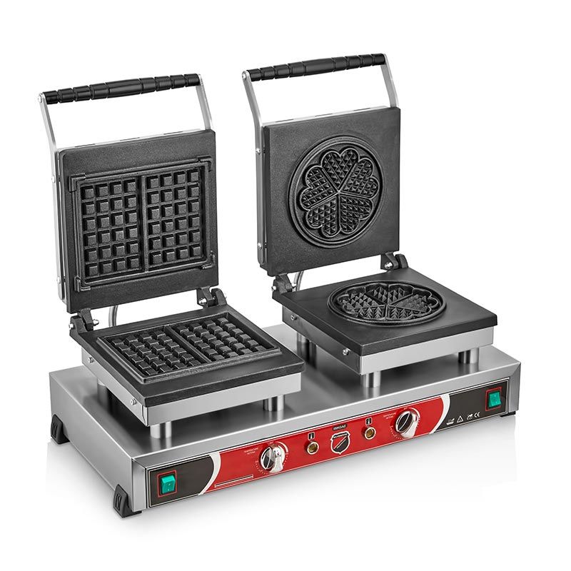 SilverInox Çiçek+Kare Model Waffle Makinesi, Çiftli, Elektrikli, 2148-CK