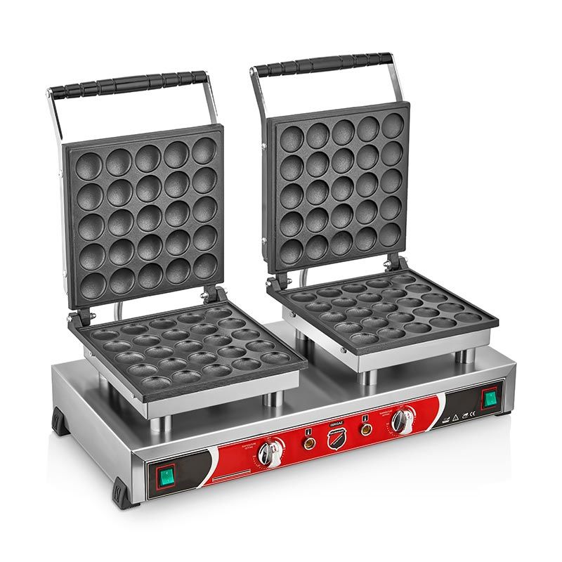 SilverInox Yuvarlak Bubble Waffle Makinesi, Çiftli, Kapaklı, Elektrikli, B12