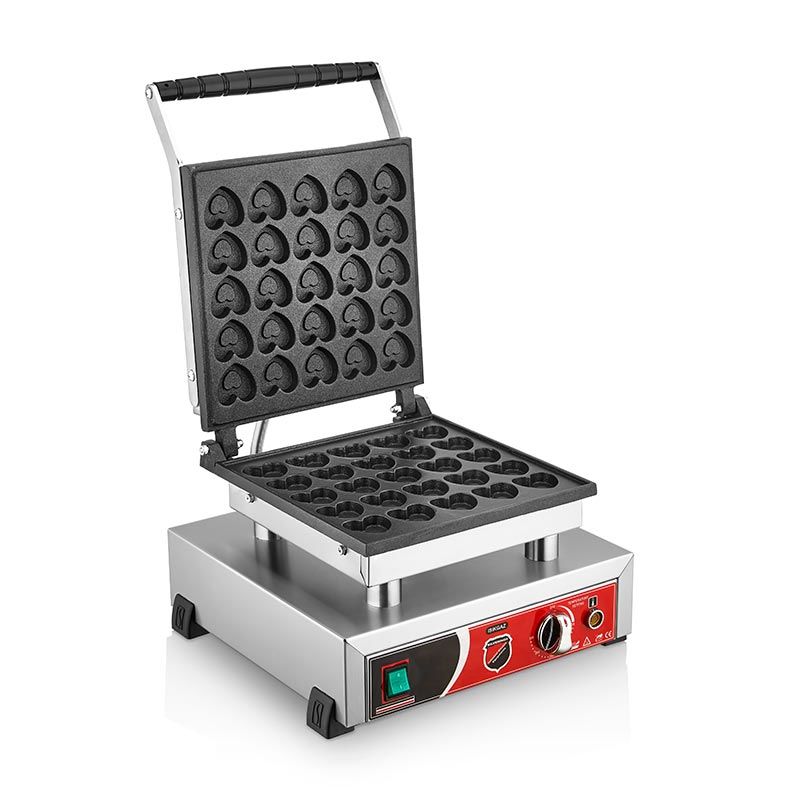 SilverInox Kalpli Bubble Waffle Makinesi, Tekli, Kapaklı, Elektrikli, B20