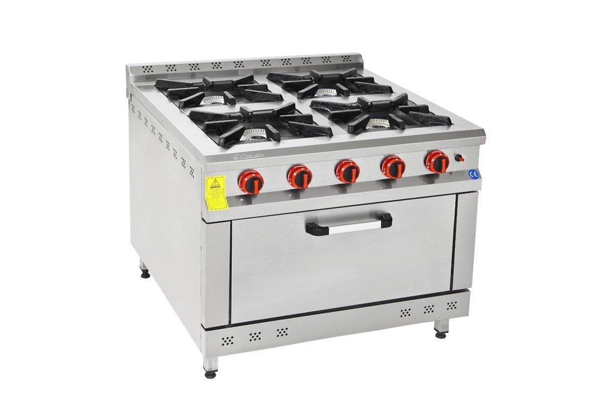 Himaksan 4 lü Kuzine Fırınlı Gazlı, 100X100X85 Cm HMK-KZG-1010