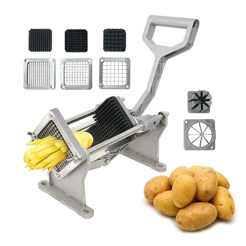 Mateka Kollu Patates Dilimleme Makinesi, 3 Bıçaklı, Elma Dilim Bıçağı Dahil, VC 1