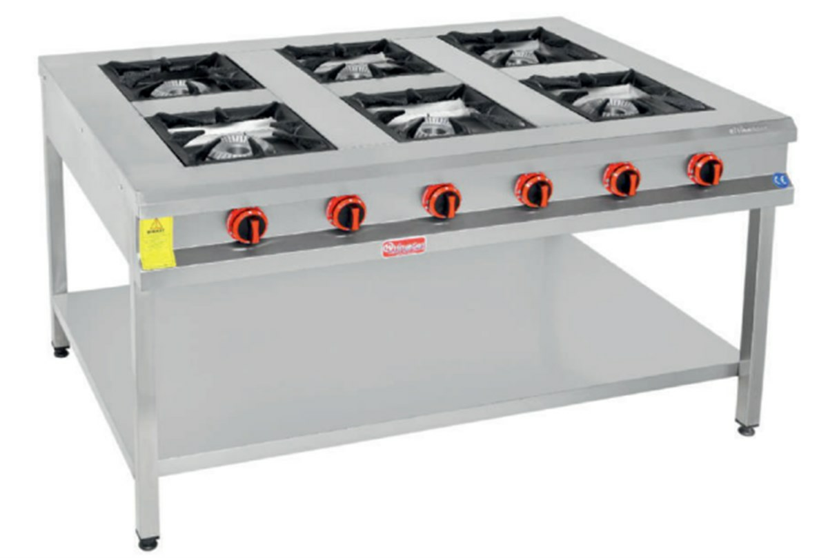 Himaksan 6 lı Taban Raflı Ocak Gazlı, 150X100X85 HMK-TBOG 1510 Ce