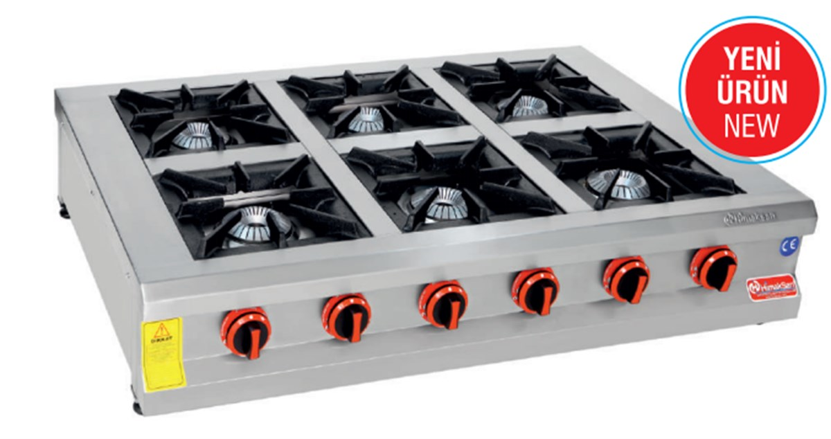 Himaksan 6 lı Ocak Set Üstü Gazlı Ve Lpg, 120x80x25 Cm HMK-SOG 1280 Ce
