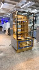 Pasta Dolabı Gold Mermer Dekorlu Dik Model