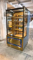 Pasta Dolabı Gold Mermer Dekorlu Dik Model