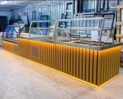 Pastane Seti Tezgahı Ahşap Dekorlu Model