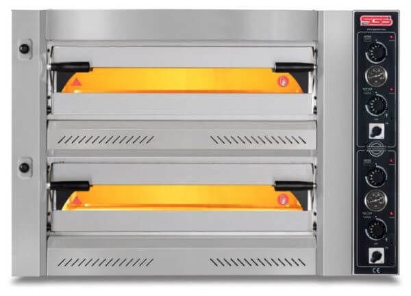 SGS Pizza Fırını Çift Katlı, 8 Adet Tava Kapasiteli, 12000 W PZ-7575-DE