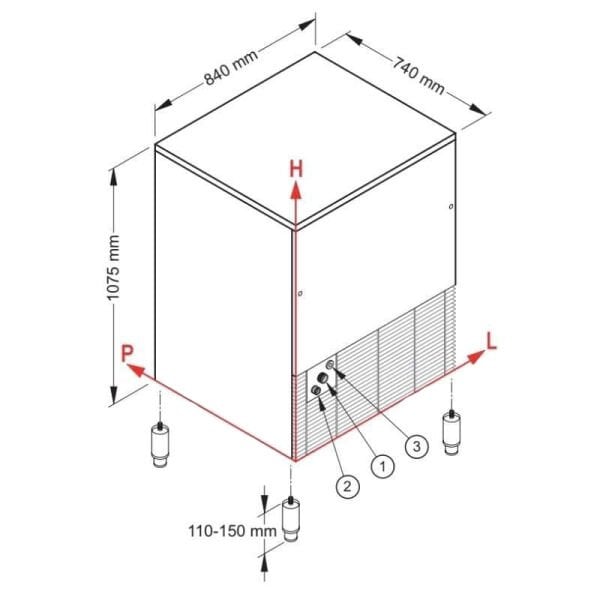 Öztiryakiler OKB158 Buz Makinesi 158 Kg/Gün Kapasiteli, Kendinden Hazneli