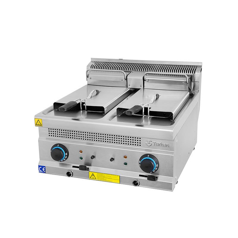 Turhan Çelik Fritöz Elektrikli, 8+8 Litre60x60x30 cm TC.6FE600