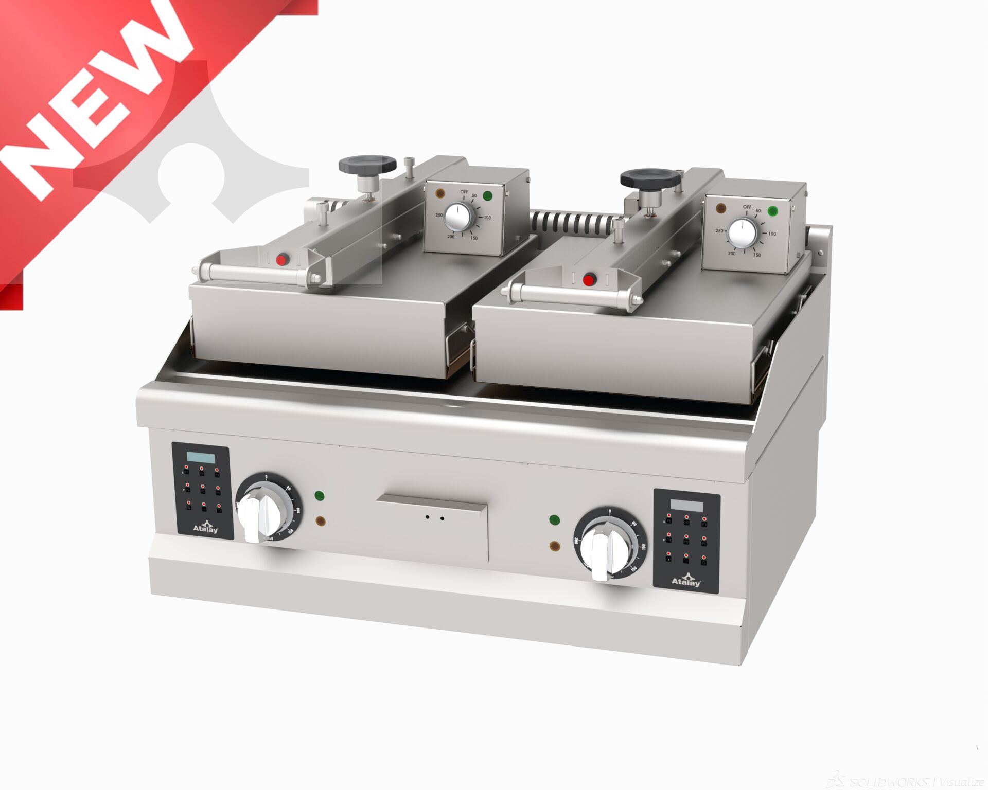 Atalay ACIE-02 S Çiftli Clam Grill Izgara, Elektrikli