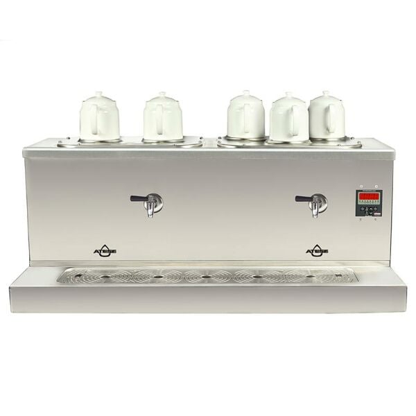 Ateşe Cappadocia Dijital 5 Demlikli Çay Kazanı Elektrikli 30+30 L, Inox CDE5