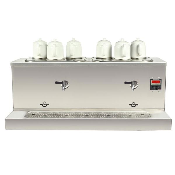 Ateşe Cappadocia Dijital 6 Demlikli Çay Kazanı Elektrikli 30+30 L, Inox CDE6