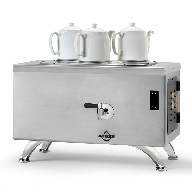 Ateşe Efes Dijital Elektrikli 3 Demlikli Çay Makinesi, INOX EDE3