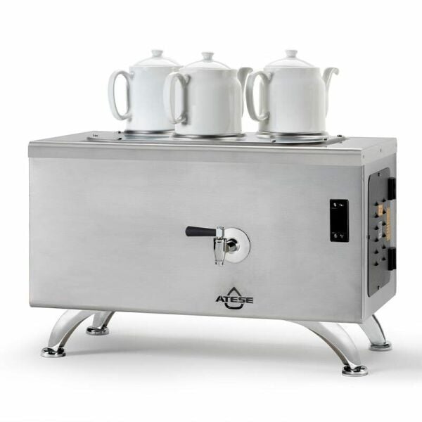 Ateşe Efes Dijital Elektrikli 3 Demlikli Çay Makinesi, INOX EDE3