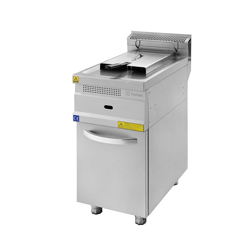 Turhan Çelik Fritöz Gazlı, Alt Dolaplı 15 Litre 40x70x85 cm