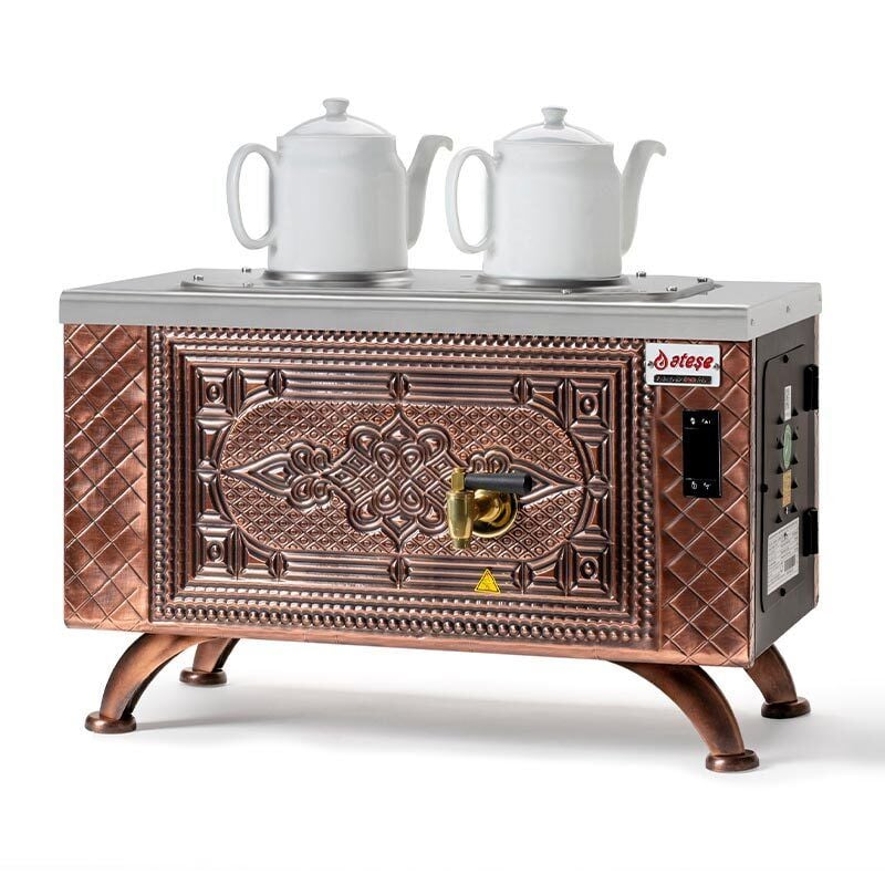 Ateşe Efes Dijital Elektrikli 2 Demlikli Çay Makinesi, RETRO EDE2