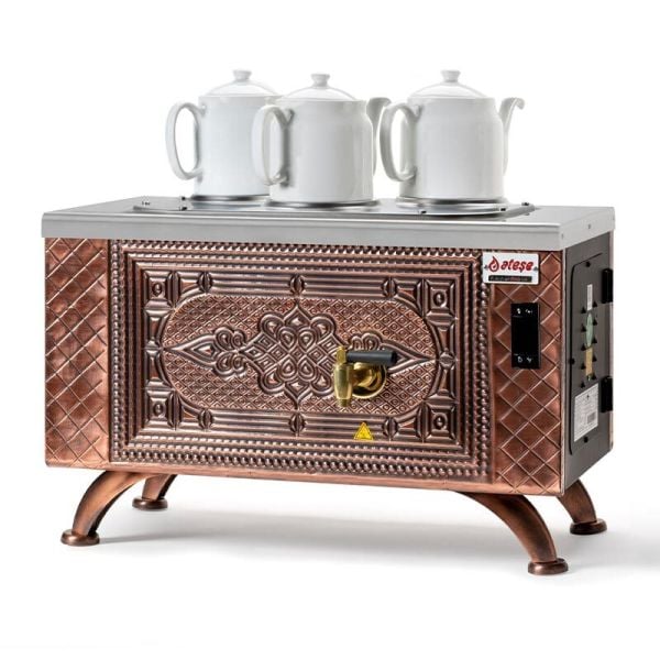 Ateşe Efes Dijital 3 Demlikli Çay Kazanı, Elektrikli, Statik Boya, RETRO EDE3