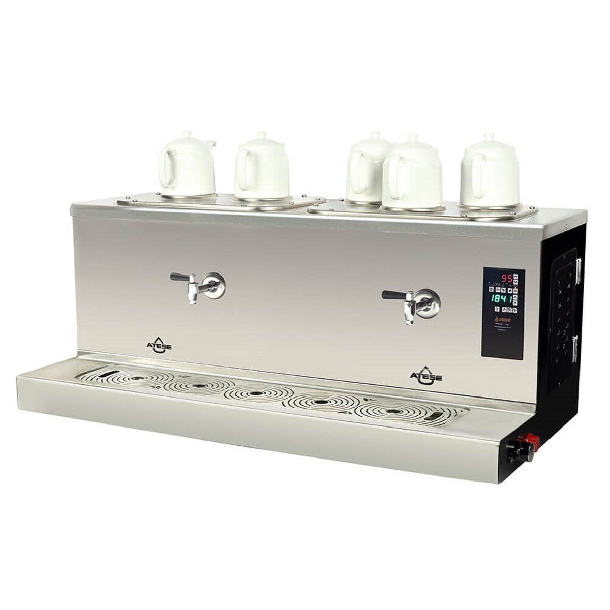 Ateşe Cappadocia Smart Plus Gaz+Elektrikli 5 Demlikli Çay Makinesi, STATIC CSPGE5