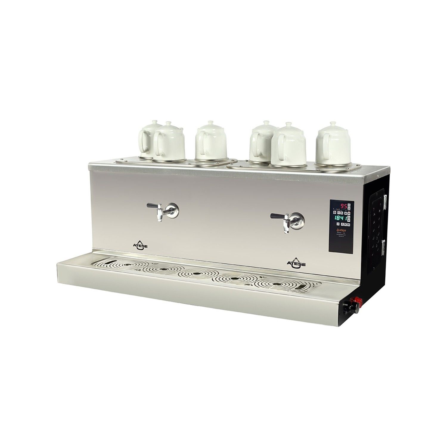 Ateşe Cappadocia Smart Plus Gaz+Elektrikli 6 Demlikli Çay Makinesi, STATIC CSPGE6