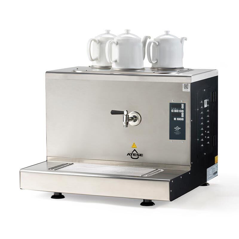 Ateşe Cappadocia Smart Plus Gaz+Elektrikli 3 Demlikli Çay Makinesi, INOX CSPGE3