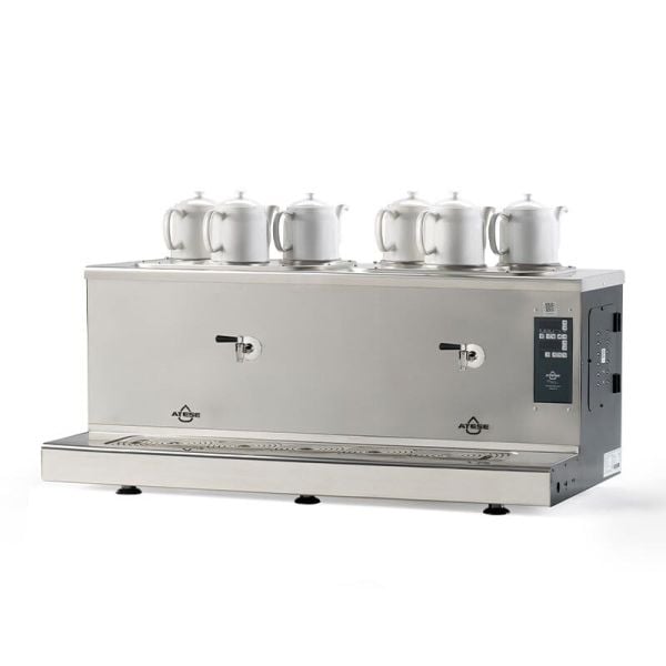 Ateşe Cappadocia Smart Plus Gaz+Elektrikli 6 Demlikli Çay Makinesi, INOX CSPGE6